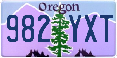 OR license plate 982YXT