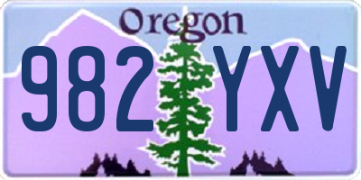 OR license plate 982YXV