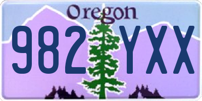 OR license plate 982YXX