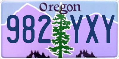 OR license plate 982YXY