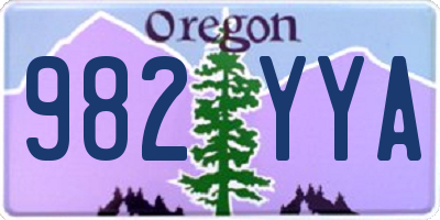 OR license plate 982YYA