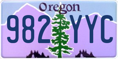 OR license plate 982YYC