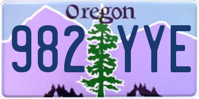 OR license plate 982YYE