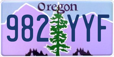 OR license plate 982YYF