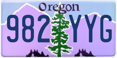 OR license plate 982YYG