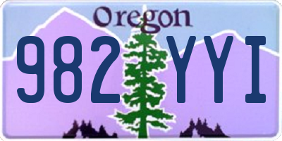 OR license plate 982YYI