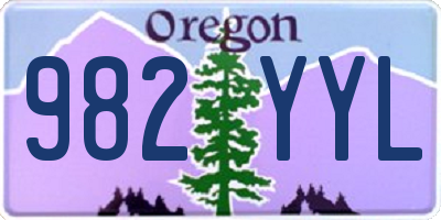 OR license plate 982YYL