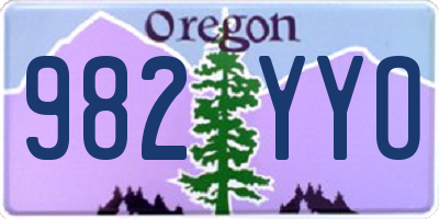 OR license plate 982YYO