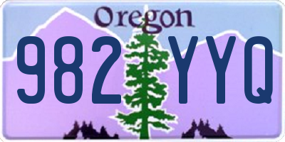 OR license plate 982YYQ