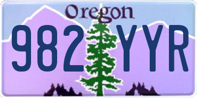 OR license plate 982YYR