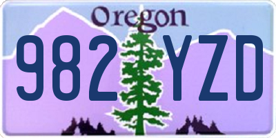 OR license plate 982YZD