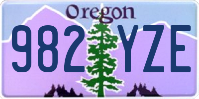 OR license plate 982YZE