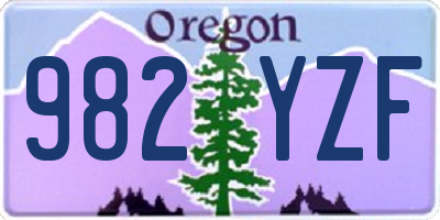 OR license plate 982YZF