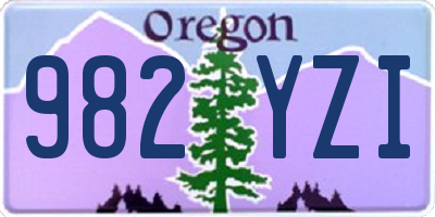 OR license plate 982YZI