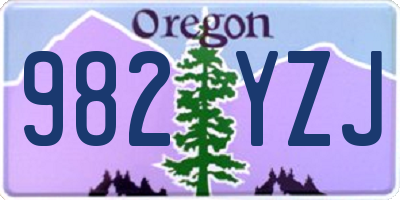 OR license plate 982YZJ