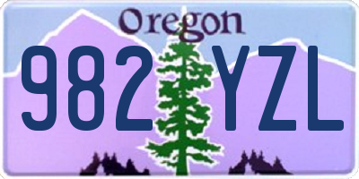 OR license plate 982YZL