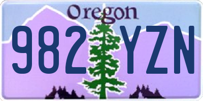 OR license plate 982YZN