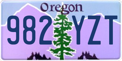 OR license plate 982YZT