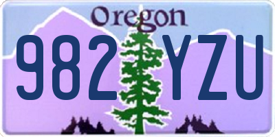 OR license plate 982YZU