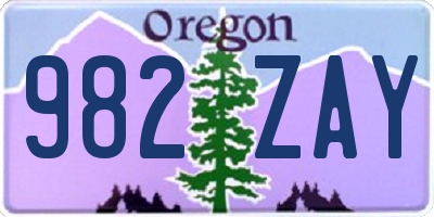 OR license plate 982ZAY