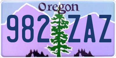 OR license plate 982ZAZ