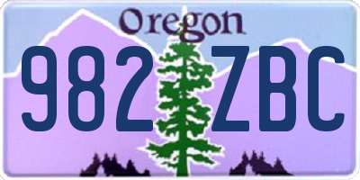 OR license plate 982ZBC