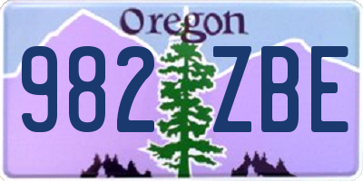 OR license plate 982ZBE