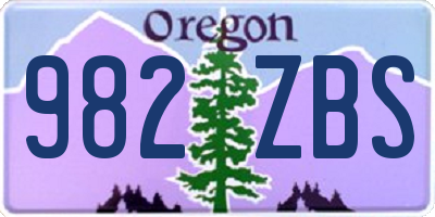 OR license plate 982ZBS