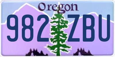OR license plate 982ZBU