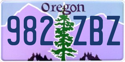 OR license plate 982ZBZ