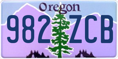 OR license plate 982ZCB