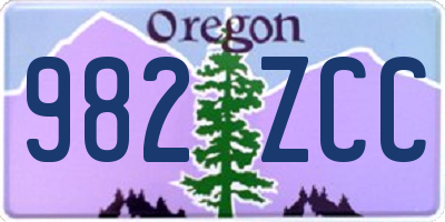 OR license plate 982ZCC