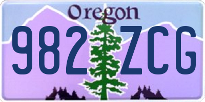 OR license plate 982ZCG