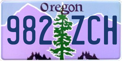 OR license plate 982ZCH
