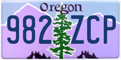 OR license plate 982ZCP