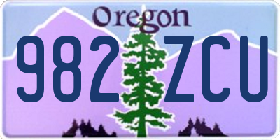 OR license plate 982ZCU