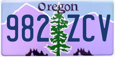 OR license plate 982ZCV