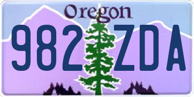 OR license plate 982ZDA