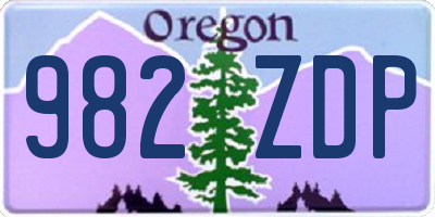 OR license plate 982ZDP