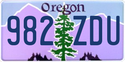 OR license plate 982ZDU