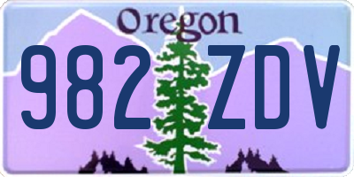 OR license plate 982ZDV