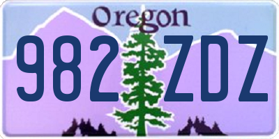 OR license plate 982ZDZ