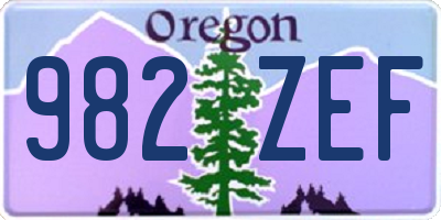 OR license plate 982ZEF