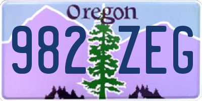 OR license plate 982ZEG