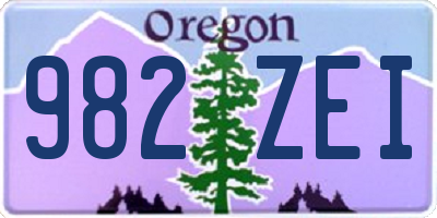 OR license plate 982ZEI