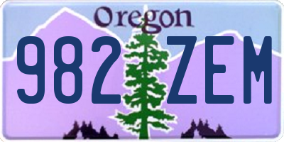 OR license plate 982ZEM