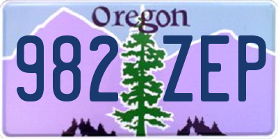 OR license plate 982ZEP