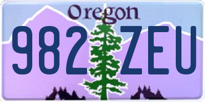 OR license plate 982ZEU