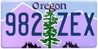 OR license plate 982ZEX