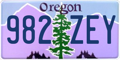 OR license plate 982ZEY